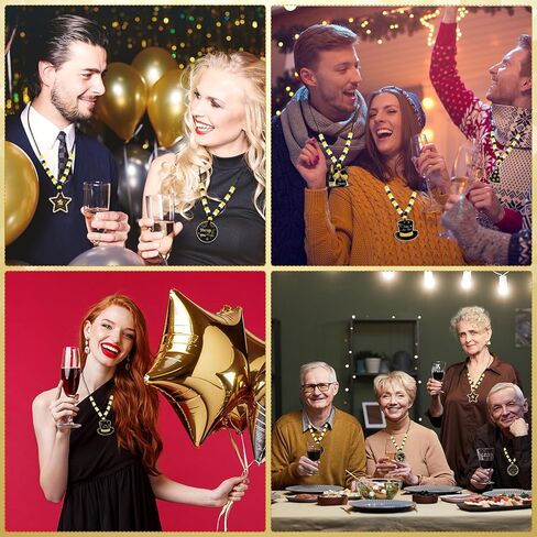 24 مجموعات 2026 سنة جديدة قلادة الزينة DIY الخرز قلادة الحرفية مجموعات السنة الجديدة سحر لصنع المجوهرات أسود أبيض أصفر مطرز السائبة سنة جديدة سعيدة الملحقات ليلة رأس السنة الجديدة تفضل الحزب in Kuwait