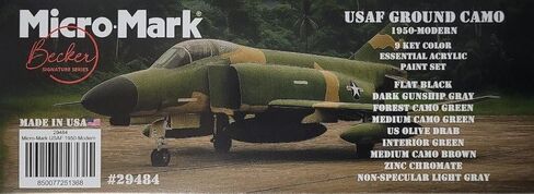 Micro-Mark USAF Ground Camo Acrylic Paint Set – 9 Colors, 0.68 fl. oz Bottles, 1950-Modern Military Vehicle Colors, Made in USA for Model Aircraft, Vehicles & Dioramas in Kuwait