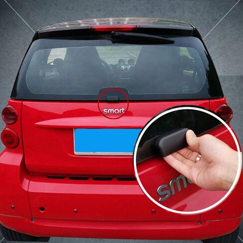 SHIFENG Compatible with Smart Fortwo 451 Black Car Rear Bumper Trunk Back Door Handle Sticker Auxiliary Knob Exterior Decoration Trim 2009-2014 in Saudi Arabia