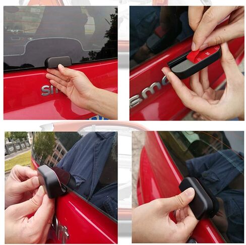 SHIFENG Compatible with Smart Fortwo 451 Black Car Rear Bumper Trunk Back Door Handle Sticker Auxiliary Knob Exterior Decoration Trim 2009-2014 in Saudi Arabia