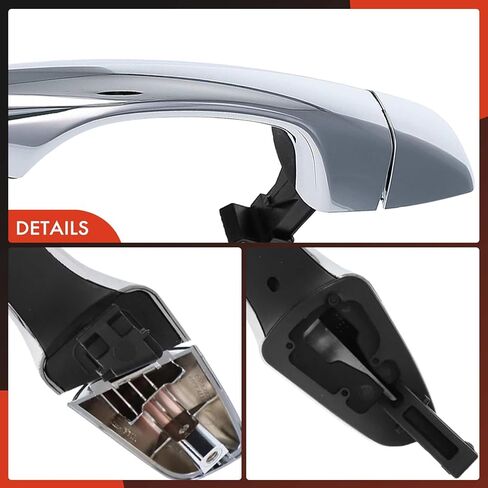 مقبض باب خارجي من جانب الركاب الأمامي الأيمن A-Premium متوافق مع Hyundai Santa Fe Sport 2013-2018، Santa Fe/Santa Fe XL 2013-2019، كروم، استبدال # 826612W010 in Saudi Arabia