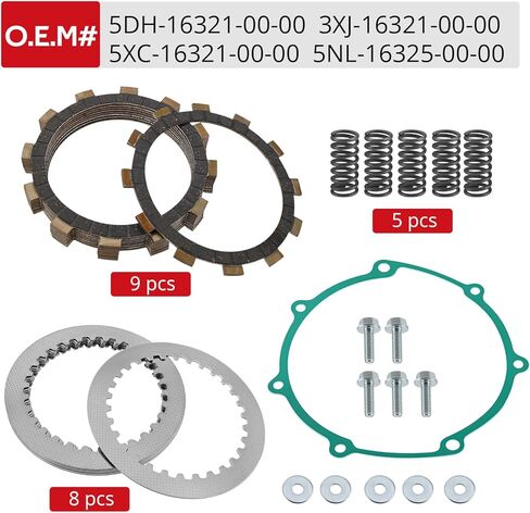 JAVIK Clutch Friction Plates Kit w/Gasket Fit for Yamaha WR250F YZ250F 2001-2013 5DH-16321-00-00 3XJ-16321-00-00 5XC-16321-00-00 5NL-16325-00-00 in Saudi Arabia