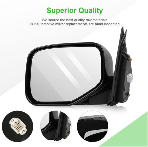 SCITOO Driver Side View Mirror Compatible with 2006-2007 For Honda RIDGELINE Power Manual Folding Black Left Outside Exterior Mirror HO1320229 76250SJCA11ZJ in Saudi Arabia