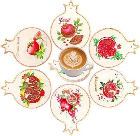 قواعد أكواب للمشروبات من السيراميك من Toshine مجموعة قواعد أكواب للطاولة بتصميم كلاسيكي فريد من نوعه لمشروبات القهوة in Kuwait