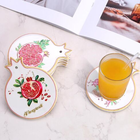 قواعد أكواب للمشروبات من السيراميك من Toshine مجموعة قواعد أكواب للطاولة بتصميم كلاسيكي فريد من نوعه لمشروبات القهوة in Kuwait