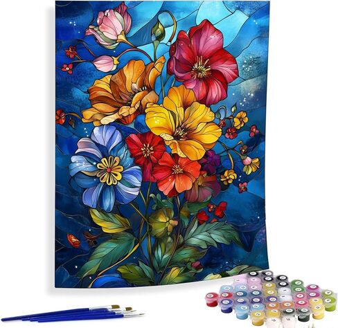 طلاء بالارقام للبالغين والنساء الافريقيات، لوحة زيتية ذاتية الصنع من الاكريليك بالارقام للاطفال والكبار والمبتدئين لتزيين حائط المنزل مقاس 16×20 انش in Kuwait