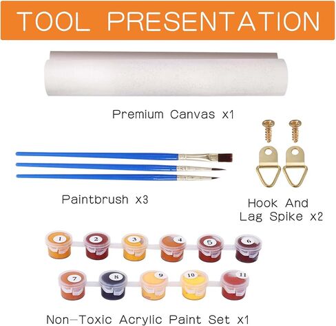 طلاء بالارقام للبالغين والنساء الافريقيات، لوحة زيتية ذاتية الصنع من الاكريليك بالارقام للاطفال والكبار والمبتدئين لتزيين حائط المنزل مقاس 16×20 انش in Kuwait