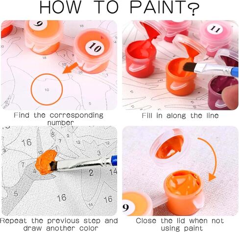 طلاء بالارقام للبالغين والنساء الافريقيات، لوحة زيتية ذاتية الصنع من الاكريليك بالارقام للاطفال والكبار والمبتدئين لتزيين حائط المنزل مقاس 16×20 انش in Kuwait