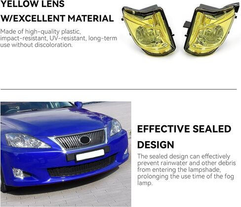 HECASA Pair Fog Lights Compatible with 2006-2010 Lexus IS250 IS350 Replacement for 8122153290 8121153290 LX2592106 LX2593106 Front Bumper Driving Fog Lamps Assembly LH & RH (Clear Lens) in Saudi Arabia
