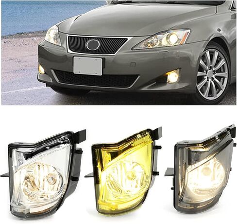 HECASA Pair Fog Lights Compatible with 2006-2010 Lexus IS250 IS350 Replacement for 8122153290 8121153290 LX2592106 LX2593106 Front Bumper Driving Fog Lamps Assembly LH & RH (Clear Lens) in Saudi Arabia