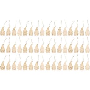 40pcs Gnome Wooden Ornaments Unfinished Wood Hanging Gnome Wooden Slices Santa Cutouts Crafts Tags with Twine Ropes for Halloween Christmas Ornaments in Kuwait