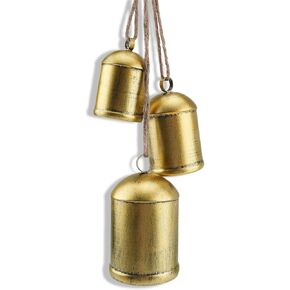 أجراس عيد الميلاد، أجراس عيد الميلاد الريفية المصنوعة يدويًا، أجراس حديدية عتيقة مع حبل من الجوت للتعليق، أجراس عيد الميلاد للزينة، مجموعة ديكور عيد الميلاد من 3 أحجام مختلفة in Kuwait