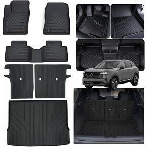 Floor Mats & Trunk Mat for Mercedes Benz GLE 2020-2023 2024,TPE All Weather Protection 3 Rows Car Floor Liners with Cargo Liner Accessories-Black(Not for Coupe) in Kuwait