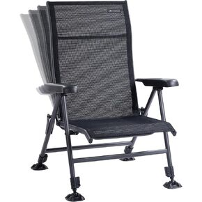 كرسي تخييم كبير الحجم، دعم شديد التحمل 350 رطل، كرسي قابل للطي، كرسي صيد مبطن قابل للدوران مع حامل قضيب، حامل أكواب، جيب جانبي، مسند ذراع صلب للشاطئ، صيد الأسماك، الرحلة، النزهة، الحديقة in Kuwait