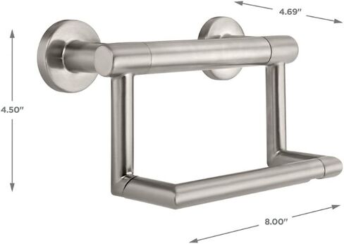 Delta Contemporary (1-Pack) Toilet Paper Holder w/ Assist Bar ADA Compliant Venetian Bronze 300 lb Capacity Grab Bar for Seniors Bath Safety Handle for Balance Assist, Toilet Area Grip Bar 41550-RB in Saudi Arabia