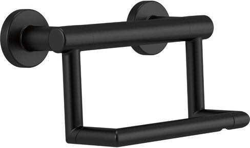 Delta Contemporary (1-Pack) Toilet Paper Holder w/ Assist Bar ADA Compliant Venetian Bronze 300 lb Capacity Grab Bar for Seniors Bath Safety Handle for Balance Assist, Toilet Area Grip Bar 41550-RB in Saudi Arabia
