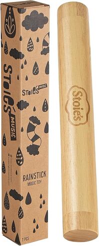 أداة عصا المطر الخشبية من Stoie، تدعم استكشاف الموسيقى والتنسيق والإيقاع، لعبة عصا المطر للأطفال، صوت مهدئ للعب الحسي، أداة عصا المطر للأطفال، عبوة من قطعتين in Kuwait