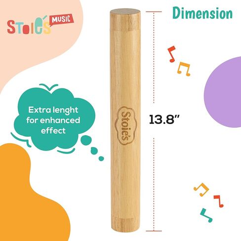 أداة عصا المطر الخشبية من Stoie، تدعم استكشاف الموسيقى والتنسيق والإيقاع، لعبة عصا المطر للأطفال، صوت مهدئ للعب الحسي، أداة عصا المطر للأطفال، عبوة من قطعتين in Kuwait