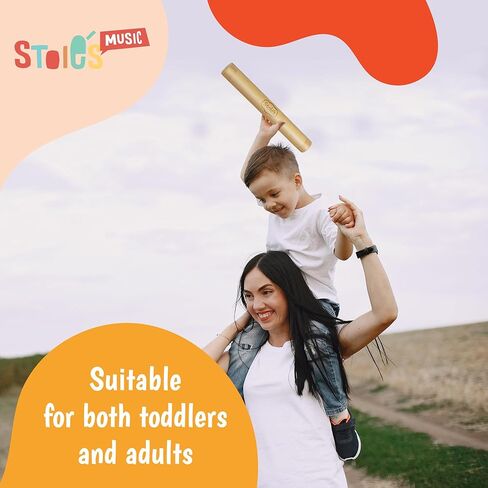 أداة عصا المطر الخشبية من Stoie، تدعم استكشاف الموسيقى والتنسيق والإيقاع، لعبة عصا المطر للأطفال، صوت مهدئ للعب الحسي، أداة عصا المطر للأطفال، عبوة من قطعتين in Kuwait
