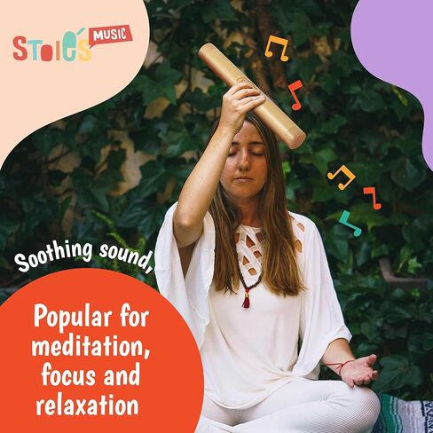 أداة عصا المطر الخشبية من Stoie، تدعم استكشاف الموسيقى والتنسيق والإيقاع، لعبة عصا المطر للأطفال، صوت مهدئ للعب الحسي، أداة عصا المطر للأطفال، عبوة من قطعتين in Kuwait