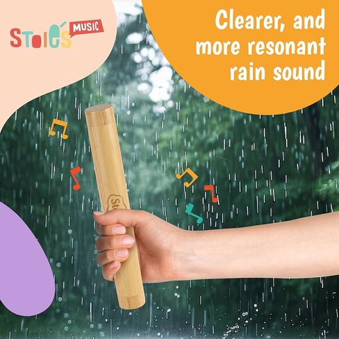 أداة عصا المطر الخشبية من Stoie، تدعم استكشاف الموسيقى والتنسيق والإيقاع، لعبة عصا المطر للأطفال، صوت مهدئ للعب الحسي، أداة عصا المطر للأطفال، عبوة من قطعتين in Kuwait