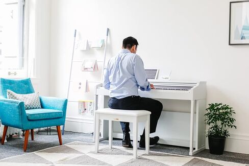 The ONE Leather Piano Bench, Black in Kuwait