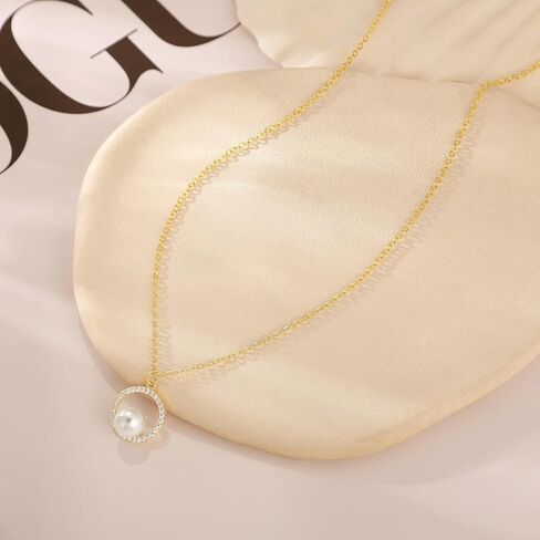 قلادة صليب للنساء: قلادة داينتي 14 قيراط من الذهب/الفضة/الذهب الوردي على شكل تاج مستدير، قلادة عصرية صغيرة مكعبة الزركونيوم، قلادة متقاطعة للنساء in Kuwait