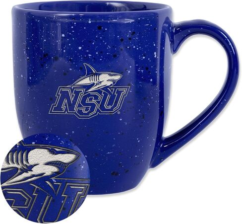 Rico Industries NCAA Ohio Bobcats Primary 16 oz Team Color Laser Engraved Speckled Ceramic Coffee Mug in Saudi Arabia