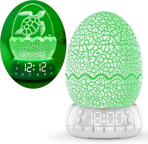 New Dinosaur Egg Clock Dinosaur Night Light Kid's Room Decoration Clock, Remote Control Multi Colors & Music Voice, Cool Dinosaur Decor & Gift Ideal for Kids/Adults in Saudi Arabia