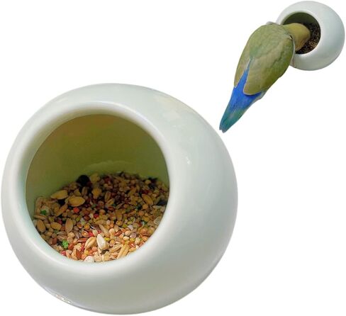 Bird Feeder Ceramic Anti-Spill Food Bowl for Parrot Cockatiels Parakeets Conures Zebra Finch Hamsters Guinea Pigs Rabbits Gerbil- Small Pet Supplies (Pink) in Kuwait