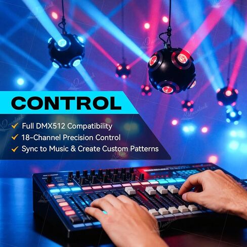 Dreamland LED Stage Par Lights 18x18W RGBWA+UV 6 in 1 Color Wash Strobe Effect LED DJ Disco Party Light with DMX Sound Auto Control Stage Lighting for Party DJ Disco Club Wedding Church Stage in Saudi Arabia