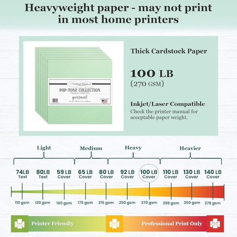 Cardstock Warehouse Pop Tone Spearmint Green Matte Premium Cardstock Paper - 12 x 12" - 100 Lb. / 270 Gsm - 25 Sheets in Kuwait