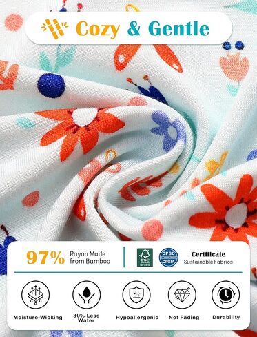 JunNeng 2Pcs Baby Girl Bamboo from Viscose Sleeper with Mitten Cuffs, Footless Ruffle Comfy Zippy Romper, Sleep N' Play Pjs in Kuwait