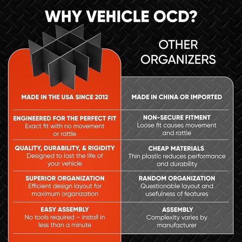 Vehicle OCD - Center Console Organizer for Toyota Tundra (2014-2021) - Made in USA - SLX103 in Kuwait