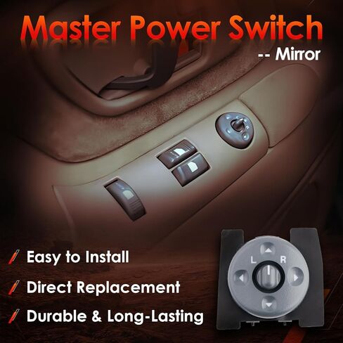 Master Power Window Switch Mirror Control Driver & Passenger Side 4 Door, Compatible with 1994-2001 Chevy GMC C1500 C2500 C3500 K1500 K2500 K3500 Tahoe Yukon, Replaces# 15151360 15151362 15009690 in Saudi Arabia