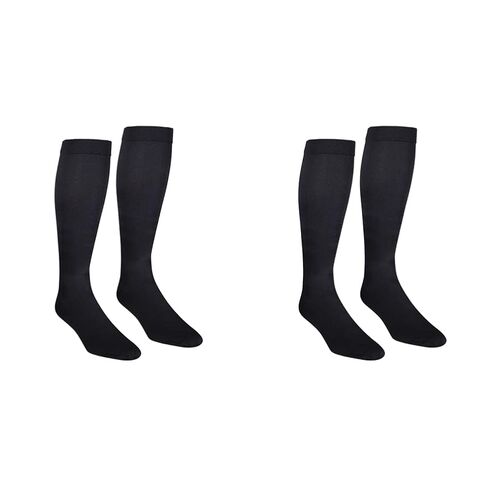 NuVein Men's Compression Socks, 30-40 mmHg Support, Dress Trouser Style, Over Calf Knee High, Black, Large in Kuwait