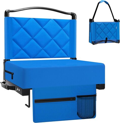 1pcs Stadium Seats with Back Support Cushion, Folding Stadium Seats for Bleachers Hold up 400lbs, Wide Bleacher Seat with Shoulder Strap & Handle Perfect for Sports Events in Saudi Arabia