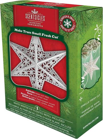 Scentsicles, 1 Trio Christmas Tree Ornament Set and 1 Bottle White Winter Fir Scented Sticks in Saudi Arabia