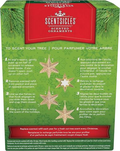 Scentsicles, 1 Trio Christmas Tree Ornament Set and 1 Bottle White Winter Fir Scented Sticks in Saudi Arabia