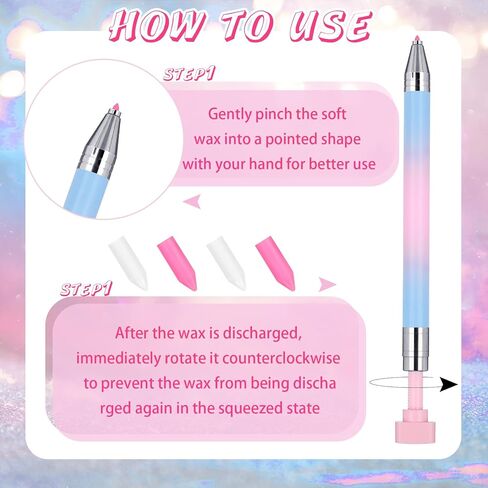 Jutom 2 Pcs Diamond Painting Pen with 20 Pcs Diamond Painting Wax Diamond Painting Pen Replacement Wax Glue Diamond Art Accessories and Tool Quickly Pick up Beads Gems for DIY Painting Craft in Kuwait