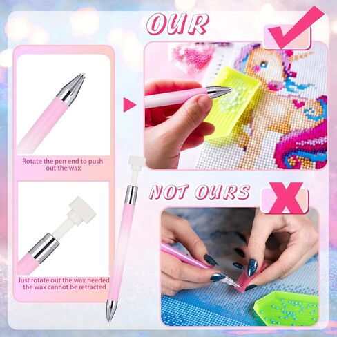 Jutom 2 Pcs Diamond Painting Pen with 20 Pcs Diamond Painting Wax Diamond Painting Pen Replacement Wax Glue Diamond Art Accessories and Tool Quickly Pick up Beads Gems for DIY Painting Craft in Kuwait