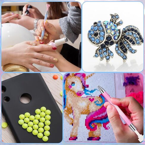 Jutom 2 Pcs Diamond Painting Pen with 20 Pcs Diamond Painting Wax Diamond Painting Pen Replacement Wax Glue Diamond Art Accessories and Tool Quickly Pick up Beads Gems for DIY Painting Craft in Kuwait