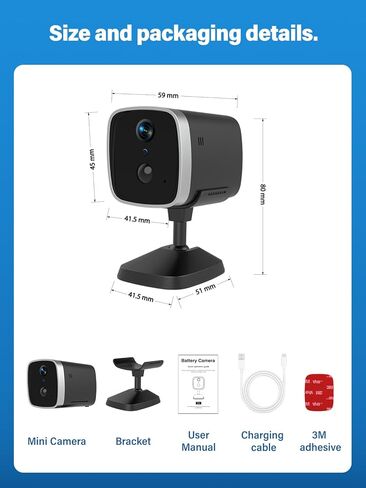 Security Camera Outdoor, 2K WiFi Outdoor Security Camera, Night Vision, PIR Motion Detection, Two-Way Voice Call, 360°Pan Perfect for Outdoor in Saudi Arabia