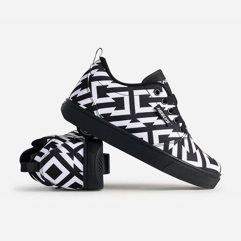 HEELYS Pro 20 Prints Wheeled Heel Shoe, White/Grey/Black, 13 US Unisex Little Kid in Saudi Arabia