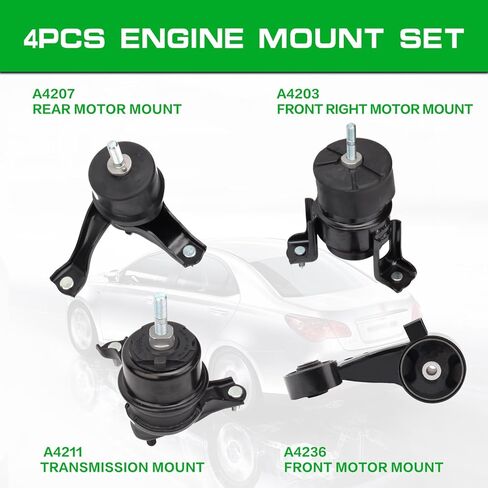 Engine Motor Mount Kit Compatible with 2018-2024 Camry L4 2.5L Engine, Replace# A42094 10131 1230525010 A42095 10140 1237125011 A42097 10134 1236125040 A42115 10145 1230625030 Set of 4 in Saudi Arabia
