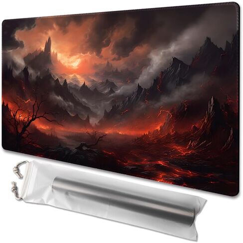 MTG Playmat Size 24x14in Free Storage Bags Non-Slip Backing, Ideal for Card Game Enthusiasts TCG Playmat (Shadow Dragon-No Deck) in Kuwait