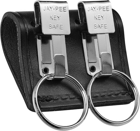 Metal Key Ring Holder on Leather Belt Loop Mount Slide-On fits up to 2.25" wide Duty Belts Chrome Hardware in Saudi Arabia