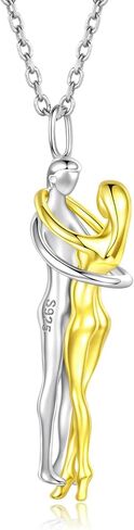 Hug Necklace for Women Wife Girlfriend 925 Sterling Silver Man and Woman Hugging Necklace Couples Jewelry in Kuwait