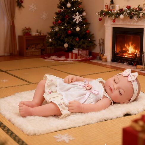10 Inch Sleeping Newborn Baby Doll, Reborn Alive Soft Silicone Vinyl Baby Girl, Realistic Close Eyes Doll Gift Set for Ages 3+ in Saudi Arabia