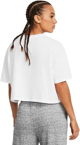 Under Armour Women's UA Campus Boxy Crop Short Sleeve T-Shirt (Small, Blue Teal) in Saudi Arabia